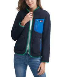 tommy hilfiger chevron half zip sherpa sweatshirt