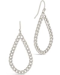 Sterling Forever - 14k Gold Plated Or Rhodium Plated Nikole Chain Link Dangle Earrings - Lyst