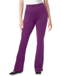 Woman Within - Plus Size Within Stretch-cotton Knit Pull-on Bootcut leggings - Lyst