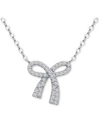 Giani Bernini - Cubic Zirconia Bow Pendant Necklace - Lyst