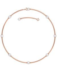 Swarovski - Rose Gold-tone Crystal Station Choker Necklace - Lyst