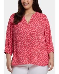 NYDJ - Plus Size Pintuck V-neck Top - Lyst