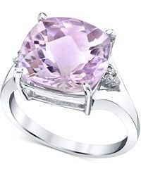 Macy's Pink Amethyst (6-1/10 Ct. T.w.) & Diamond (1/20 Ct. T.w.) Statement Ring In Sterling Silver