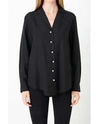Endless Rose - Pearl Button Collared Shirt - Lyst