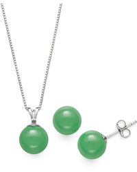 Macy's - 2-pc. Set Dyed Pendant Necklace And Stud Earrings - Lyst