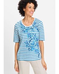 Olsen - Striped And Foliage Print T-shirt - Lyst