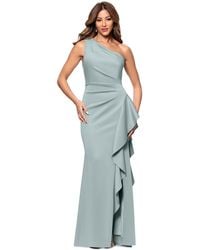 Xscape - Ruffled One-shoulder Scuba Gown - Lyst