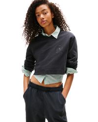 Tommy Hilfiger - Cotton Notch-collar Relaxed Crop Crest T-shirt - Lyst