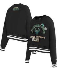 Pro Standard - Milwaukee Bucks Area Code Cropped Pullover Sweatshirt - Lyst