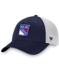 Fanatics - Blue/white New York Rangers Core Primary Logo Trucker Adjustable Hat - Lyst