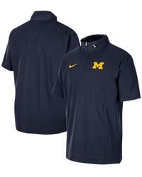 Nike - Michigan Wolverines Coaches Half-zip Short Sleeve Jacket - Lyst