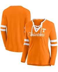 Fanatics - Tennessee Volunteers Block Party Script Lace-up V-neck Long Sleeve T-shirt - Lyst