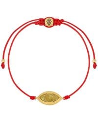 Karma and Luck Divine Shield String Evil Eye Bracelet in Red | Lyst