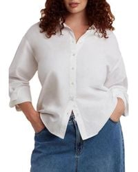 Eloquii - Plus Size Tie Back Button Up Top - Lyst