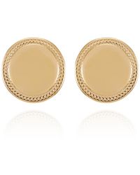 Tahari - Tone Circle Coin Clip On Button Earrings - Lyst