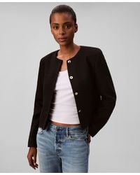 Calvin Klein - Long Sleeve Tweed Jacket - Lyst