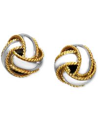 Giani Bernini 18k Gold Over Sterling Silver Earrings, Love Knot Stud Earrings - Metallic