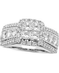 Macy's - Diamond Princess Halo Engagement Ring (1-5/8 Ct. T.w. - Lyst