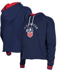 KTZ - 5th & Ocean By Uswnt Athleisure Cropped Fleece Pullover Hoodie - Lyst