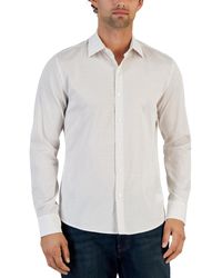 Michael Kors - Slim-fit Long Sleeve Micro-print Button-front Shirt - Lyst