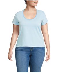 Lands' End - Plus Size Supima Cotton Short Sleeve Scoop Neck Tee - Lyst