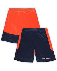 Fanatics - Navy/orange Denver Broncos Big Tall Launch Shorts - Lyst