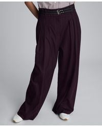 Kenneth Cole - Pinstripe High Rise Wide Leg Pants - Lyst