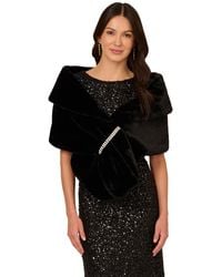 Adrianna Papell - Embellished Faux Fur Wrap - Lyst