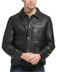 Levi's Menlo Leather Cossack Jacket in Brown for Men | Lyst