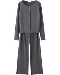 Mango - Openwork-knit Cotton Pajama Pants - Lyst