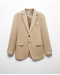 Mango - 100% Linen Slim-fit Suit Blazer - Lyst