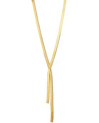 Giani Bernini Herringbone 17" Lariat Necklace In 18k Gold-plated Sterling Silver, Created For Macy's - Metallic