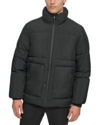 DKNY - Refined Quilted Full-zip Stand Collar Puffer Jacket - Lyst