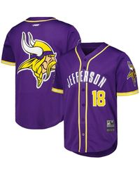 Pro Standard - Justin Jefferson Minnesota Vikings Mesh Baseball Button-up T-shirt - Lyst