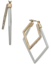 Karl Lagerfeld - Pave & Color Geometric Nested Hoop Earrings - Lyst