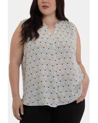 NYDJ - Plus Size Sleeveless Pintuck Split Neck Top - Lyst