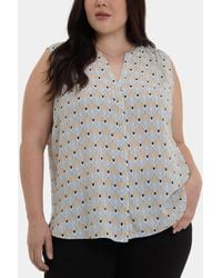NYDJ - Plus Size Sleeveless Pintuck Split Neck Top - Lyst