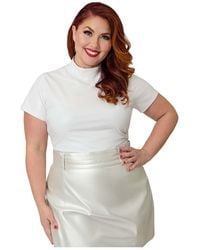 Smak Parlour - Plus Size Turtleneck Short Sleeve Knit Crop Top - Lyst