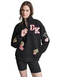 DKNY - Campus Patch Quarter-zip Sweatshirt - Lyst