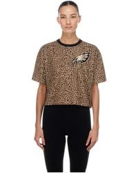 KTZ - Los Angeles Dodgers Leopard Boxy Cropped T-shirt - Lyst