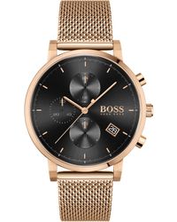 hugo boss trophy watch rose gold