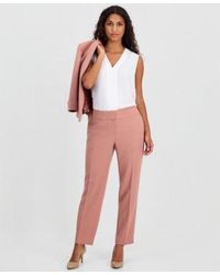 Kasper - Petite Shawl Collar Open Front Jacket Mid Rise Straight Leg Pants - Lyst