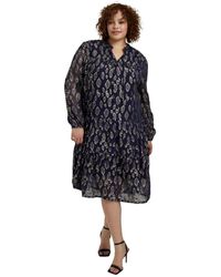 June + Vie - June + Vie June + Vie Coraline Metallic Print Georgette Dress - Lyst