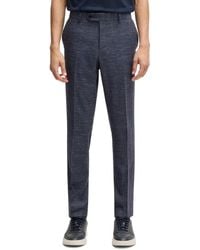 BOSS - Boss By Patterned Wool Blend Slim-fit Trousers - Lyst