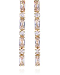 Vince Camuto - Tone Clear Glass Stone Dangle Drop Earrings - Lyst