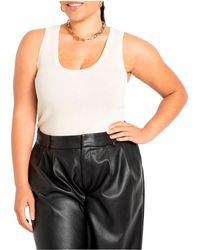 Eloquii - Plus Size Scoop Neck Knitted Tank - Lyst