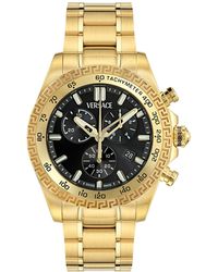 Versace - Swiss Chronograph X Gold Ion Plated Stainless Steel Bracelet Watch 44mm - Lyst