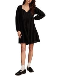 Lucky Brand - Cotton Embroidered Tiered Long-sleeve Mini Dress - Lyst
