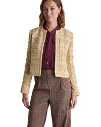 BCBGMAXAZRIA - Cropped Plaid Shoulder-pad Jacket - Lyst