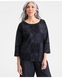 Style & Co. - . Crochet Patchwork Top - Lyst